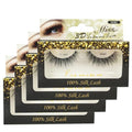 Gold Star False Eyelashes, 18mm Strip Lashes with Holographic Accents, Dramatic Fluffy Design (Gold Stars)