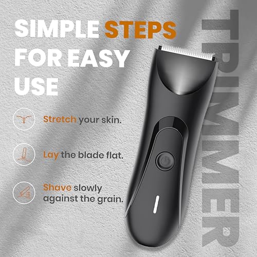 Next Gen Premium Body & Pubic Hair Trimmer ? Waterproof Electric Ball Shaver & Groin Hair Clipper with Ceramic Blades ? Rechargeable Wet/Dry Trimmer for Men & Women, Chest, Legs, Bikini