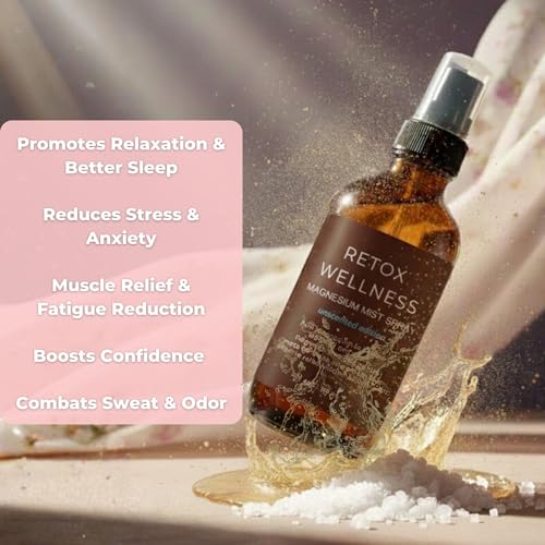 Magnesium Mist Spray, Unscented | Pure Magnesium Oil Spray for Sleep & Relaxation | Foot Spray for Muscle Tension Relief & Daily Balance | Fragrance-Free Formula for Sensitive Skin, 4oz