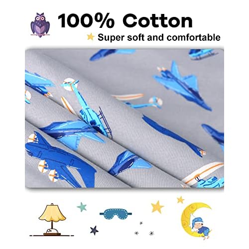 DAUGHTER QUEEN Boys Pajamas 4 Pieces Long Set 100% Cotton Sleepwear Size 18 Months-12 Years