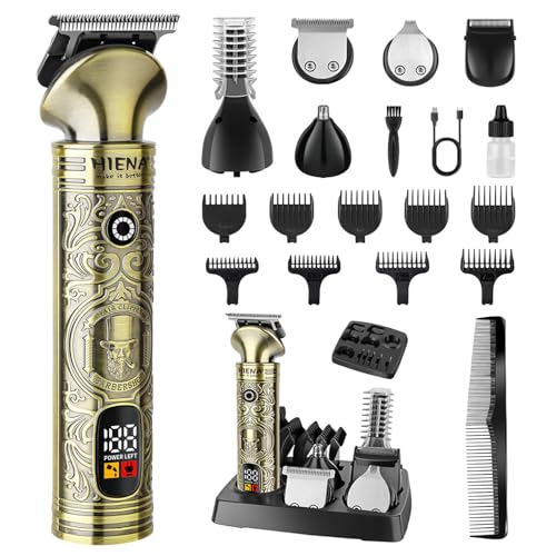 HIENA PRO Beard Trimmer for Men, Electric Razor & Shavers for Men, Cordless T-Blade Hair Clipper Set, Mens Grooming Kit for Shaving Face, Mustache, Body, Ear, Hair,Nose Trimmer