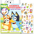 Bluey Temporary Tattoos Party Pack - Bundle with 50+ Temporary Tattoos and Coloring Book with Activity Pages, Games, More | Bluey Party Supplies