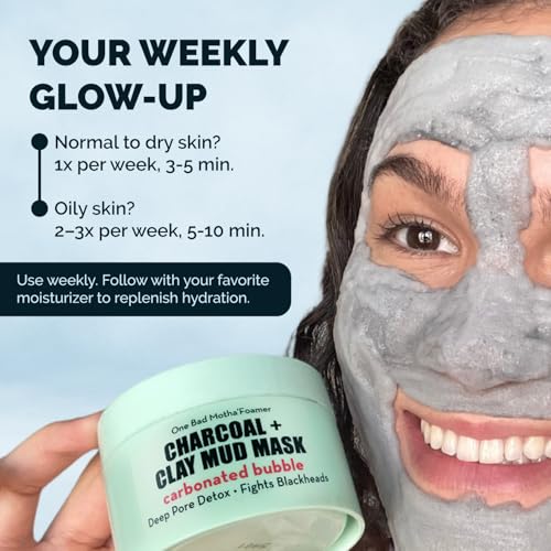 Elizabeth Mott Carbonated Bubble Detox Clay Mask ? Korean Skincare for Deep Pore Cleansing, Acne, Blackheads & Oil Control ? Charcoal Face Mask for Breakouts & Smooth Skin ? Cruelty-Free, 3.53 oz