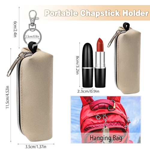 6 Pcs Lip Balm Sleeve Pouch Portable Lipstick Holder Bag Clip-on Makeup Travel Accessories Great Stuffers Gift for Women