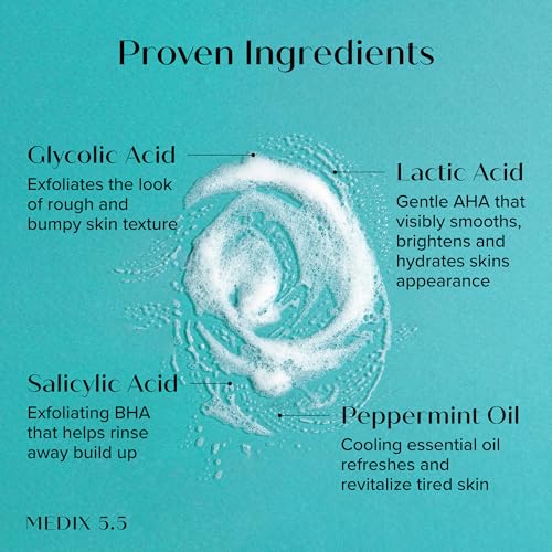 Medix 5.5 Anti Aging Skin Care 3PC Set | Vitamin C Body Cream + Exfoliating AHA Glycolic Acid Foaming Face & Body Wash + Vitamin F Booster Serum, Wash + Treat + Hydrate Skincare Set