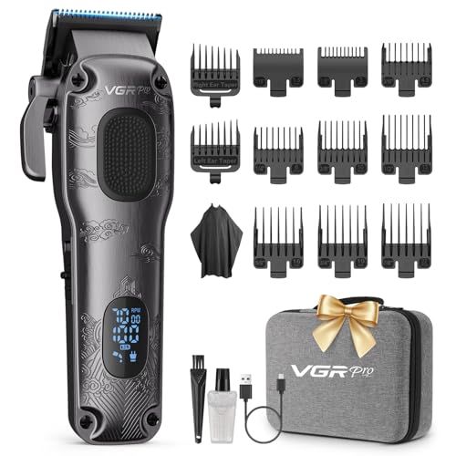 Hair Clippers for Men Professional, Cordless & Corded Barber Clippers for Hair Cutting with Package Case, Electric Grooming Kit for Home & Barber Use, LED Battery Display, Birthday Gift for Men
