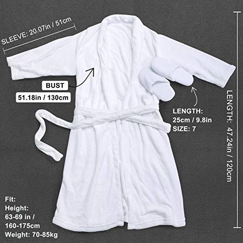 Spa Luxetique Robe and Slippers Spa Set Women, Christmas Mothers Day Gifts, 6pcs Flannel Soft Bath Robe, Bath and Body Works Bath Sets with Slippers, Body Lotion, Bath Bombs, Robe Sets for Women