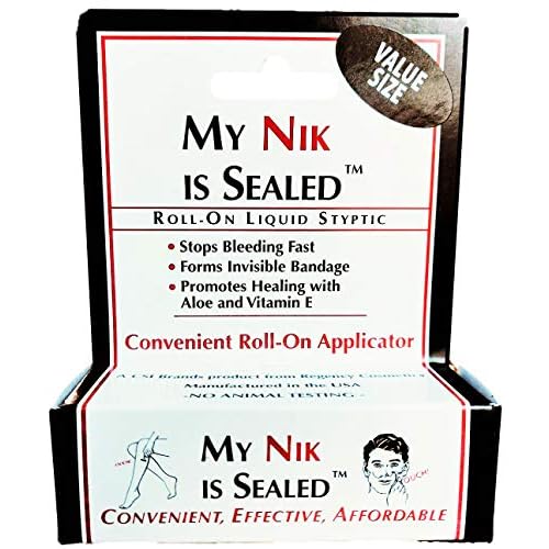 COSMETICALLY SEALED My Nik Is Sealed Roll-On Liquid Styptic | 12ml Value Size | First Aid in a Tube | Made in USA