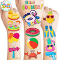 96PCS Beach Pool Temporary Tattoos ? Summer Vacation Theme Birthday Party Decorations, Fun Water Play Stickers for Kids Boys Girls, Party Favors, School Gifts & Rewards