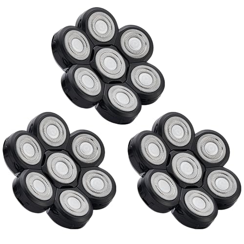7 Head Shaver Replacement Heads£¬Head shavers for many brands bald men replacement blades£¬Shaver Blade Heads Replacement for Electric Razor for Men (3 Pack)