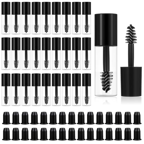 81PCS Empty Mascara Tubes with Wand, Mini 3ml Empty Mascara Bottles with Brush for Castor Oil, Small Sample Size Eyelash Growth Packing Tube Container with Applicator for Travel Home