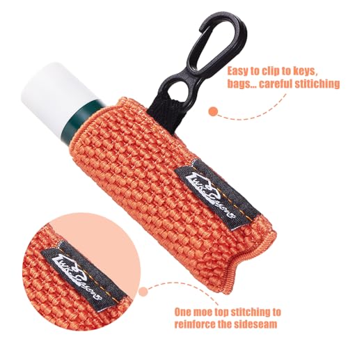 WK IEASON Lip Balm Holder Keychain, Stocking Stuffers for Teen Girls, 4PCS Clip on Lip Gloss Holder Compatible With Chapstick, Burt's Bees Sleeves Holder Key Chains Women Cute Elastic Lipstick Holder