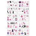 Cute Halloween Tattoos Pink Temporary Tattoo Stickers 83 Pcs Fake Tattoos