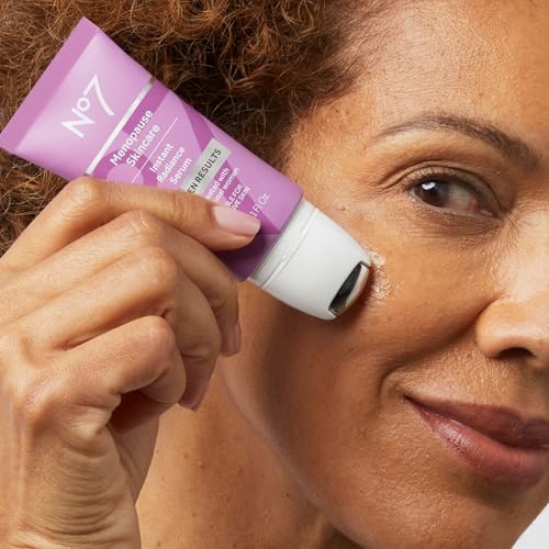 No7 Menopause Skincare Instant Radiance Serum ? Hydrating Facial Serum with Hyaluronic Acid + Collagen Peptides for Firmer, Healthier Looking Skin ? With Cooling Applicator (30ml)