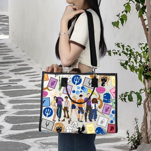 LEVLO Percy & Annabeth Tote Bag Percy Medusa & Zeus Fans Gift Percy Shoulder Bag Percy Merch (Percy Lt)