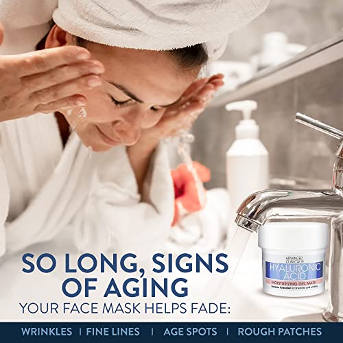 Advanced Clinicals Hyaluronic Acid Gel Facial Mask Skin Care Treatment, Brightening, Hydrating Anti Aging Face Mask & Moisturizer Helps Transform Dry Skin W/Collagen, Chamomile, & Aloe Vera, 5 Fl Oz