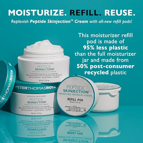 Peter Thomas Roth | Refill Pod for Peptide Skinjection¢â Moisture Infusion Cream 1.7 Fl Oz, For Loss of Firmness and Elasticity, Fine Lines & Wrinkles, Dryness, 21 Amplified Peptides & Neuropeptides