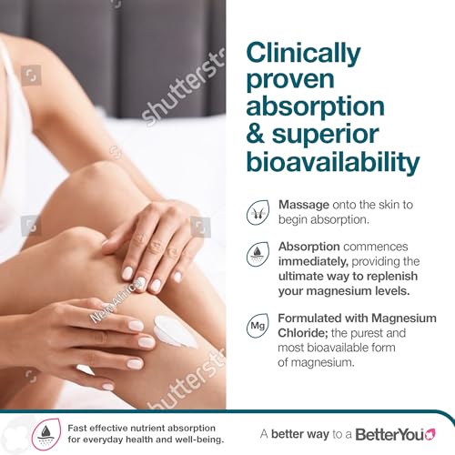 BetterYou Magnesium Body Lotion - Body Cream with Magnesium And Shea Butter - Softens Skin, Relaxes Muscles - Nourishing And Lightweight - 6.08 oz