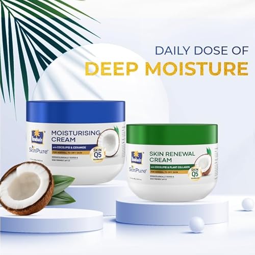 Parachute SkinPure Moisturising Cream, Body and Face Moisturiser for Normal to Dry Skin, Body Cream with Coconut milk and Ceramides, Daily Moisturiser, 72hr moisture lock | 16.9 Fl Oz | pH 5.5