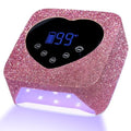UV LED Nail Lamp 72W Rechargeable Sparkly Wireless Nail Dryer Gel Polish Light with 5 Timer Setting Professional Quick Dry Curing Lamp Pink with Display Auto Sensor for Salon & Home