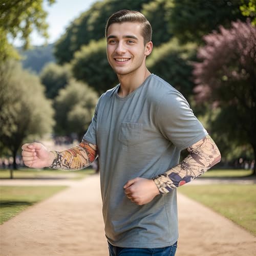 HOVEOX 18Pcs Temporary Tattoo Arm Sleeves for Men Women - Fake Tattoo Sleeves