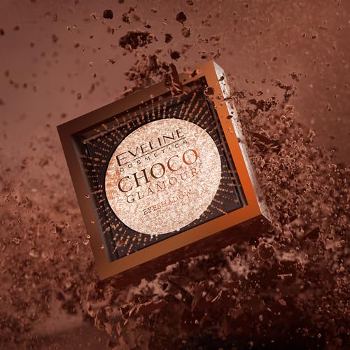 Eveline Cosmetics CHOCO GLAMOUR MONO EYESHADOW N01 MOON SPARKLE. Luxuary, highly shimmering EYESHADOW for wet or dry applications., pink