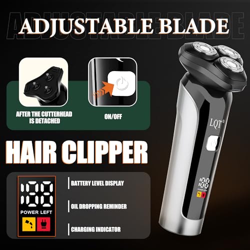 Professional Men's Grooming Kit: Electric Foil Shaver, Beard Trimmer & Hair Clipper for Bald Head & Face - The Cordless Christmas Gift for Dad/Him