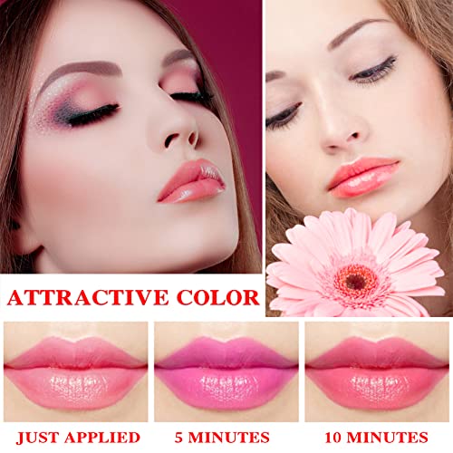 4 Pcs Aloe Vera Lipstick,Long Lasting Lip Care Nutritious Plumper Lip Balm Moisturizer Magic Temperature Color Change Lip Gloss