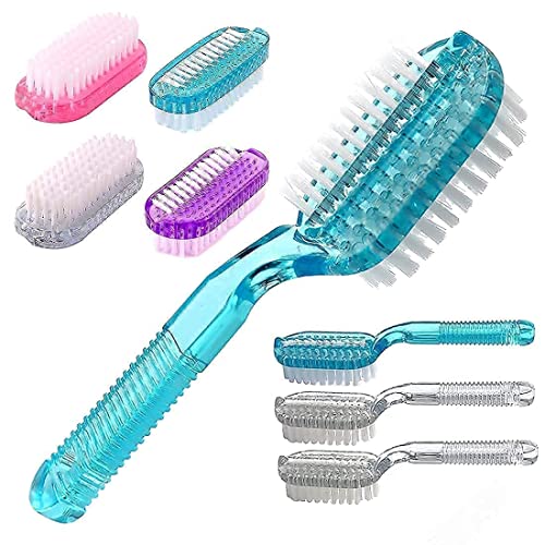 Nail Scrub Brush Handle Grip Foot Brush Fingernail Brush Soft Stiff Bristles Scrubber Nails Toes Cleaning Brush for Men Women Kids,8 PCS