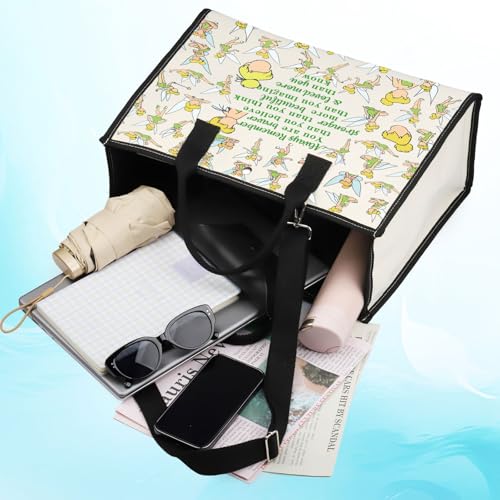 LEVLO Fairy Tale Cosmetic Make Up Bag Pixie Fans Inspired Gift You Are Braver Stronger Smarter Than You Think Makeup Zipper Pouch Bag For Women Girls