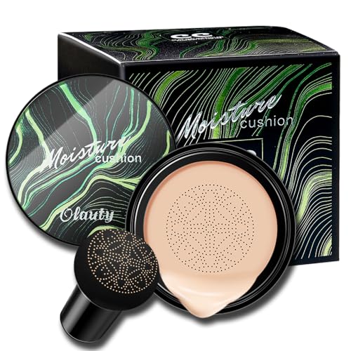 Mushroom Head Air Cushion CC Cream Foundation, Moisturizing Concealer BB Cream Nude Long Lasting Matte CC Cream Makeup Liquid Foundation (2pcs Ivory)