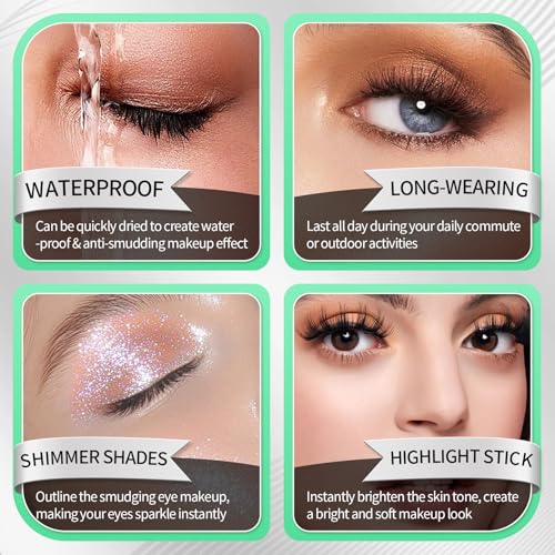 AWCCXMYM 8PCS Eye Shadow Sticks Smooth Matte Cream Eyeshadow Stick Set Long-Lasting & Waterproof Shimmer Eyeshadow Pencil for Daily & Party Christmas Eye Makeup