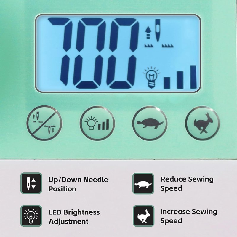 Beginner Sewing Machine with LCD Display, 25 Stitches & Adjustable Speed
