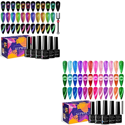 12 PCS 9D Cat Eye Gel Polish + 12 PCS Neon Magnet Gel Polish
