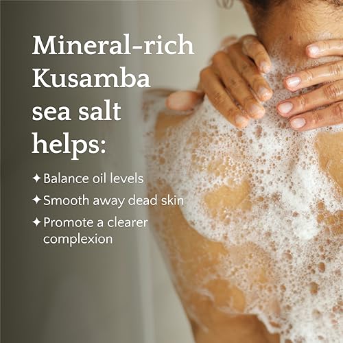 SeaFoam Jasmine Moisturizing Body Wash 12oz, Hydrating Cleanser with Carrot Root Extract and Bali Sea Water For Everyday Self-Care, Salt, Kusamba by QUR