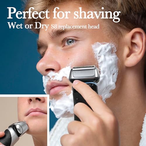 2 Pack Series 8 Wet and Dry Replacement Heads for all S8 Razors, 83M Shaver Head With Smooth and Close Shaving, No Pulliing.