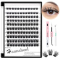 10Rows Mixed 10-12-14-16mm /8-10-12-14mm Individual False Eyelashes D Curl Wide Stem Makeup Cluster Eyelashes Natural Volume Eye Lashes Extensions (HD-lashes kit-8-10-12-14mm mixed)