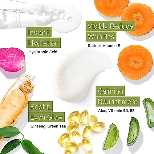 Tree to Tub Retinol Anti Aging Face Moisturizer for Dry & Sensitive Skin - Anti Wrinkle Hyaluronic Acid Facial Moisturizer, Vitamin A & E Night Cream for Women & Men w/Organic Aloe 2 Pack