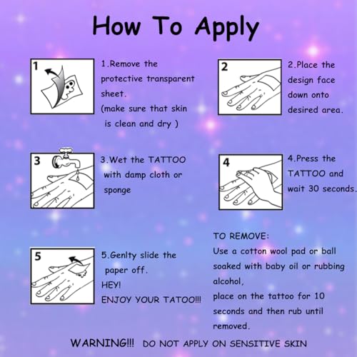 Glitter Stars Temporary Tattoos for Kids - 74 Individually Sheets | Waterproof & Easy Peel | Perfect for Kids Birthday Party Favors, School Rewards