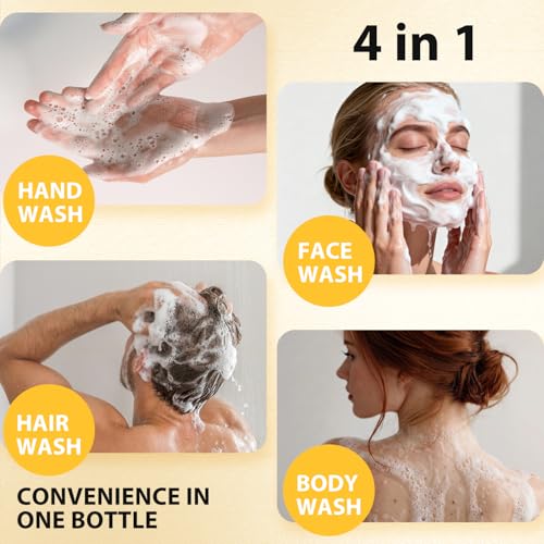 Bee & Flower Sulfur Soap Liquid Shampoo & Body Wash - Daily Head to Toe Skin Care Product for Men and Women - 16.8 Fl Oz - Pack of 2