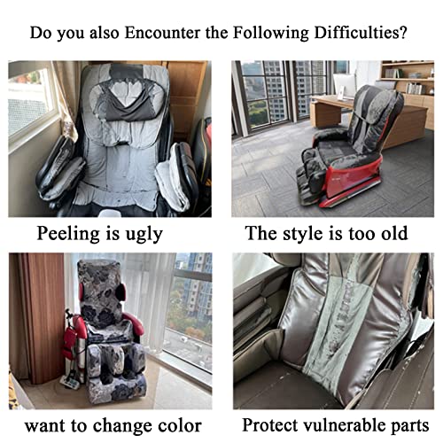 Massage Chair Cover, Full Body Shiatsu Massage Chair Cover with Drawstring, Waterproof & Dustproof Cover, Skin-Friendly Milk Silk Fabric,Black,Full Body