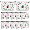 12 Pack Musical Witch Pink and Green Gifts Bulk Easter Mother's Day Party Favors Princess Makeup Cosmetic Bags 3D Friendship Pouch Women Zipper Travel Organizer for Birthday Evil Fan Lover