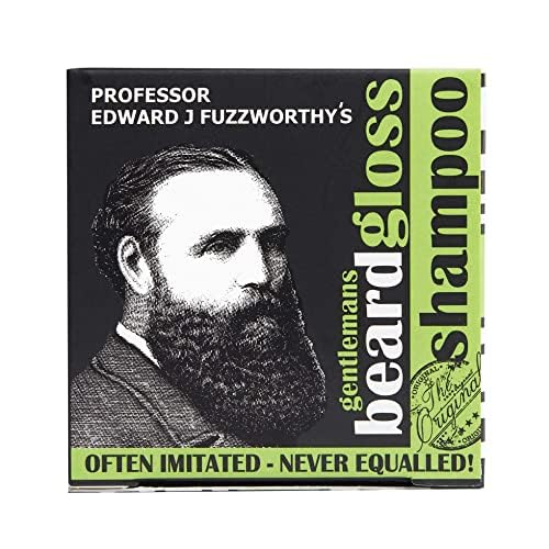 Professor Fuzzworthy's ACV Beard Shampoo Bar & Magnetic Soap Holder Men's Grooming Gift Kit | 100% Natural Beard Wash with Organic Ingredients- Eco Friendly Wooden Soap Dish for Shower & Bath