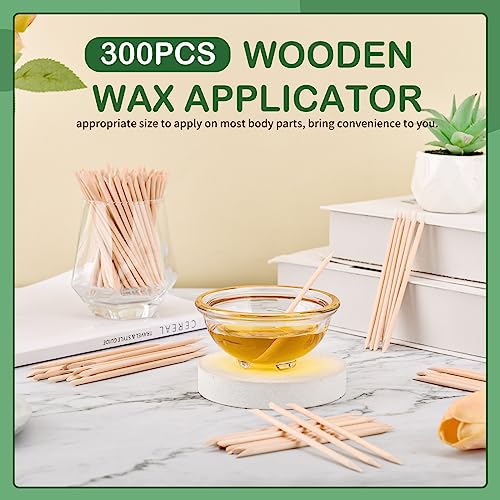 Wooden Wax Sticks Eyebrow Lip Nose Waxing Sticks Small Wax Spatulas Applicator Wood Craft Sticks for Hair Removal and Smooth Skin Spa and Home Usage