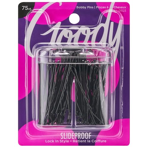 Goody 255-Piece Black Bobby Pin Kit with Magnetic Holder - Ultra-Strong All-Day Hold for Thick, Thin & Curly Hair - Tangle-Free Salon Quality Hair Pins for Updos, Everyday Styling & Events