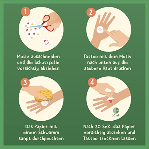 120 Skin-friendly Kids Tattoos - Dermatologically Tested & Rated VERY GOOD - Made in Germany - Our Temporary Tattoos for Kids (Animals Theme)