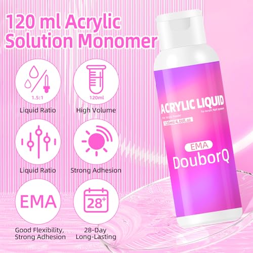 Acrylic Nail Kit with Drill 120ml Liquid Powders Base Coat Top Coat Primer with everything Nails Kit Acrylic Set Manicure Tools Salon DIY
