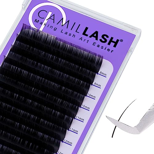 Round Lash Extension Russian Volume Tray Wholesale Supplies,Pesta?as Mink Single Individual Eyelash Extensiones Case Matt Black(0.03/8-15MM/CC-Curl)
