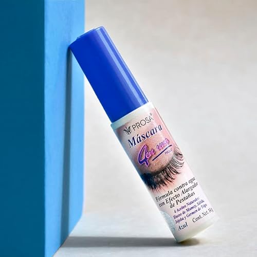 Prosa 4 en 1 Azul Mascara Formula Contra el Agua con efecto Alargador de Pestanas Color Blue Lengthening Waterproof