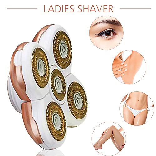 Women's Electric Shaver Replacement Heads : 5 Legs Hair Removal Razor Replacement Heads 4D Floating Heads Replacement Blades for Women